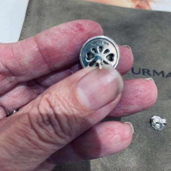 COPY - David Yurman Crossover Cable Pearl and gold 14k stud earrings silver 925 - Picture 3 of 9